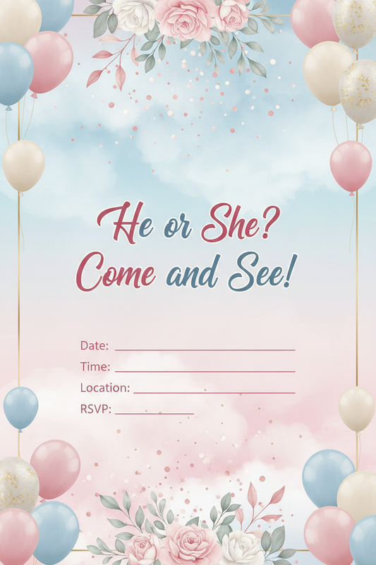 100 Gender Reveal Invitations